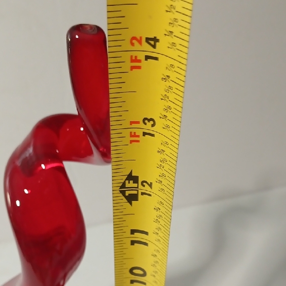 Murano Vibrant Red Art Glass Sculpture - Picture 7 of 7